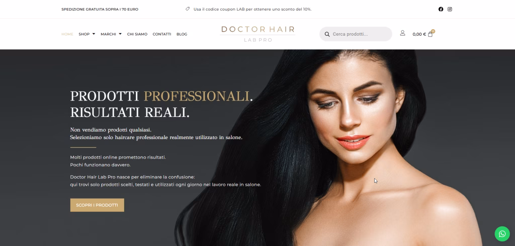 doctor hair lab pro ecommerce swiss web studio