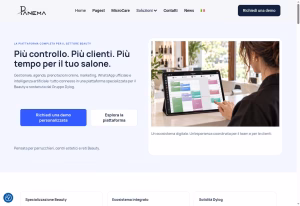 Homepage Panema 2026: piattaforma Beauty Tech, gestionale Pagest e richiesta demo